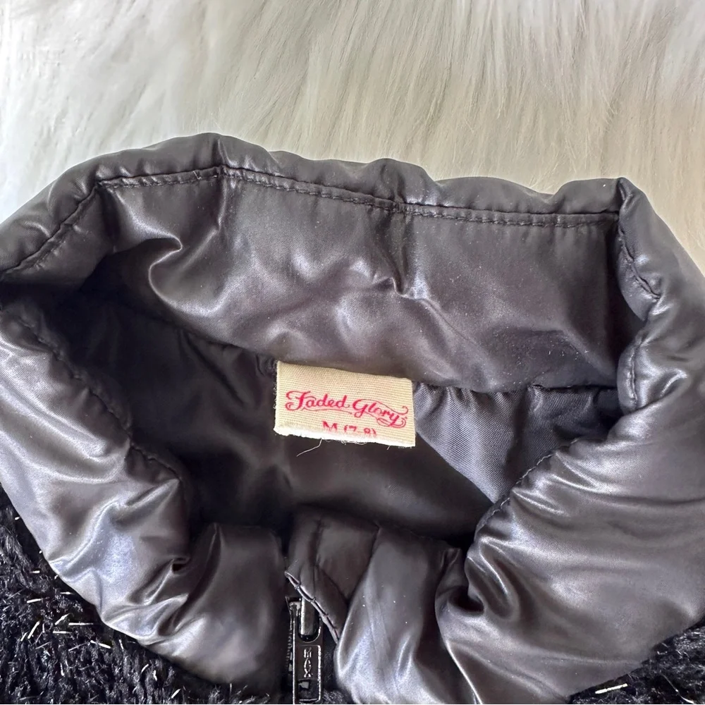 5x$25 Faded Glory Fuzzy Sparkly Vest, 7-8